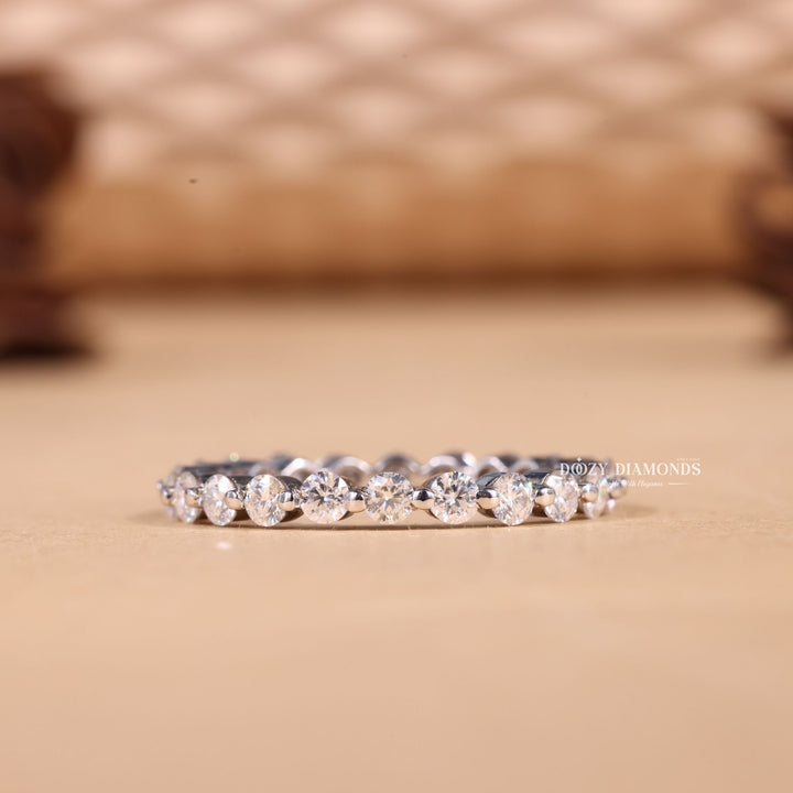 Round Cut Lab Grown Diamond EF/VVS Full Eternity Floating Bubble Wedding Band