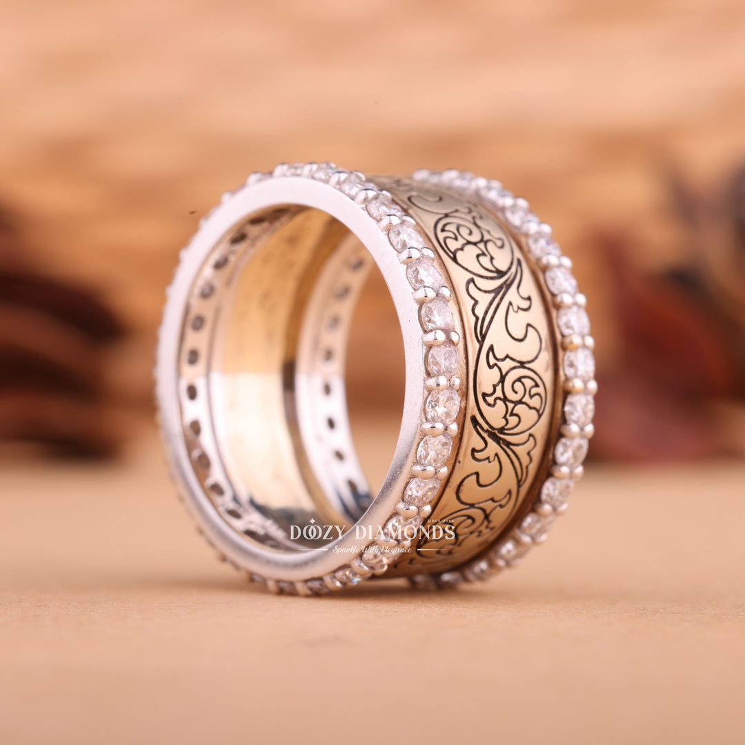 Round Cut Lab Grown E/VS2 Vintage Milgrain Engagement Ring