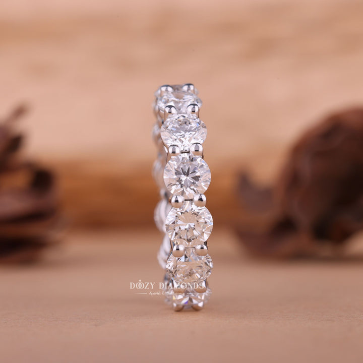 Round EF/VVS Diamond Lab Grown Full Eternity Wedding Band for Women