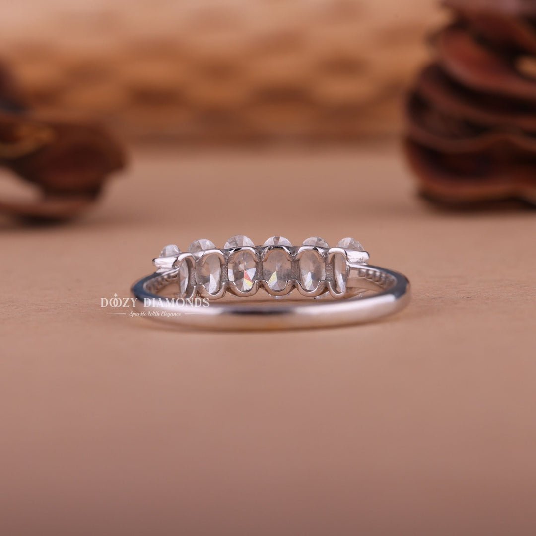 Round EF/VVS Lab Grown Diamond Six Stone Wedding Band