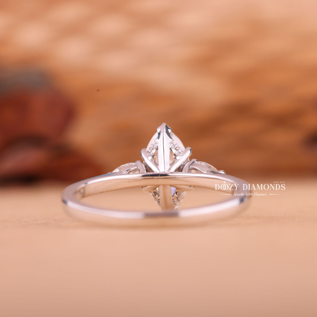1.50CT-2.50CT Marquise E/VS1 Lab Grown Diamond Three Stone Engagement Ring