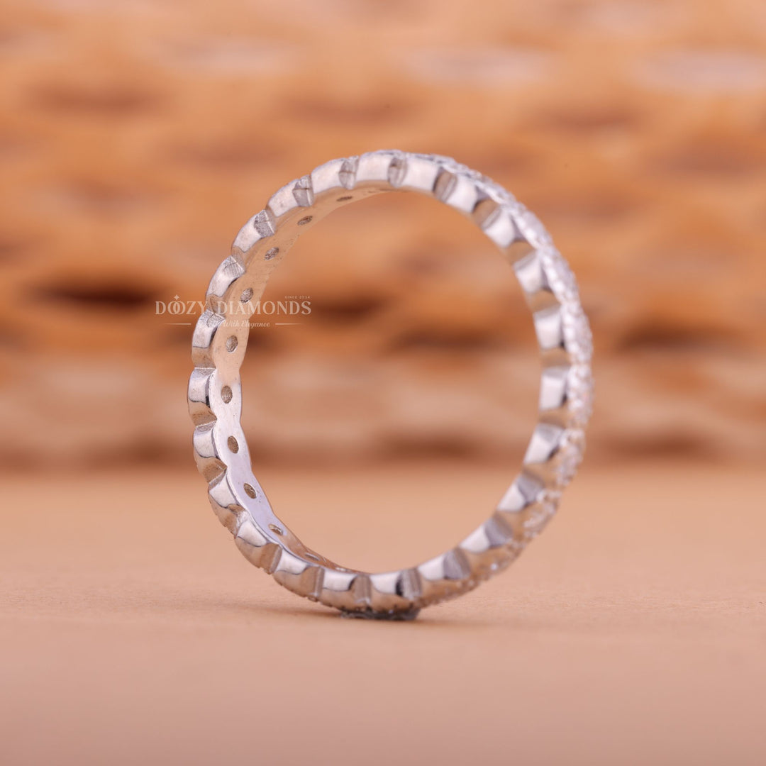 Round Diamond CVD EF/VVS Full Eternity Milgrain Wedding Band
