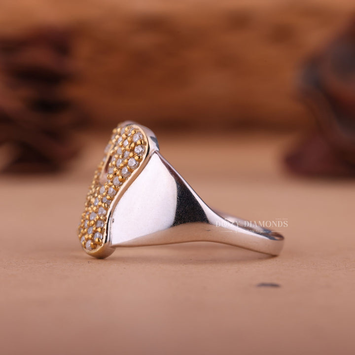 Round CVD F/VS2 Diamond N Latter Engagement Ring for Her