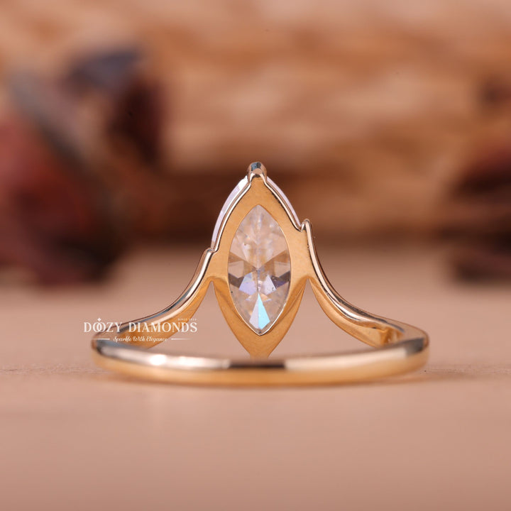 2.0CT-4.0CT Marquise E/VS1 Lab Grown Diamond Unique Engagement Ring