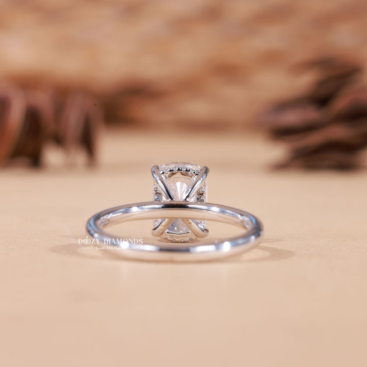 1.50CT-2.50CT Cushion F/VS1 Lab Grown Diamond Hidden Halo Engagement Ring