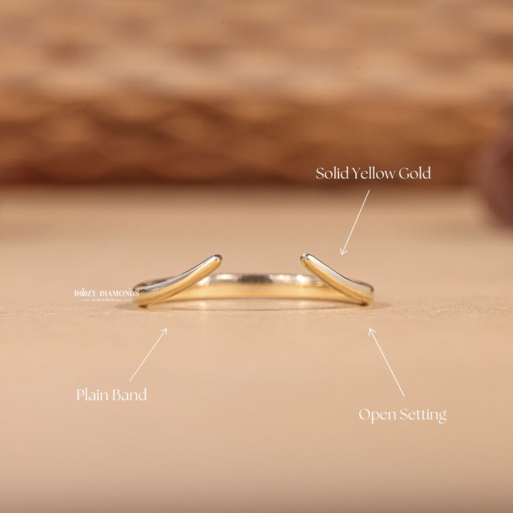 Comfort Fit Wedding Band, Simple Gold Band, Curved Wedding Band Yellow Gold