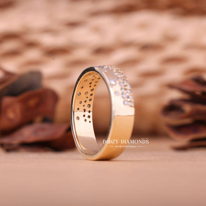 Round EF/VVS Diamond Lab Grown Flush Setting Wedding Band