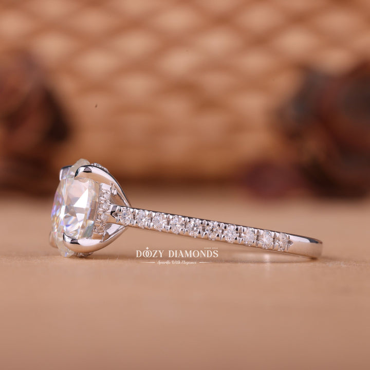 2.0CT-3.0CT Round F/VS1 Lab Grown Diamond Hidden Halo Engagement Ring