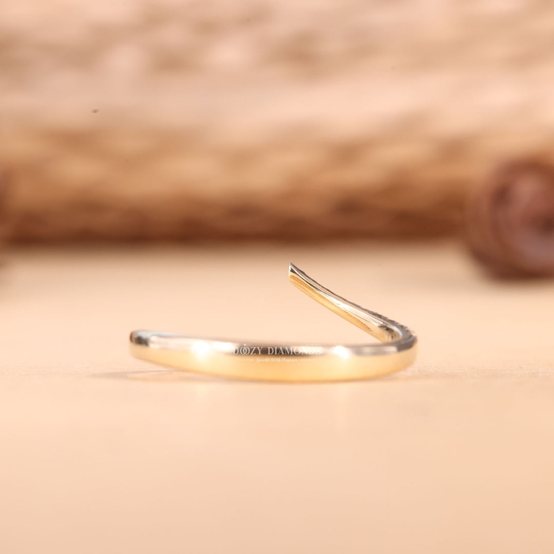 Round Cut Lab Grown Diamond EF/VVS Open Wedding Band