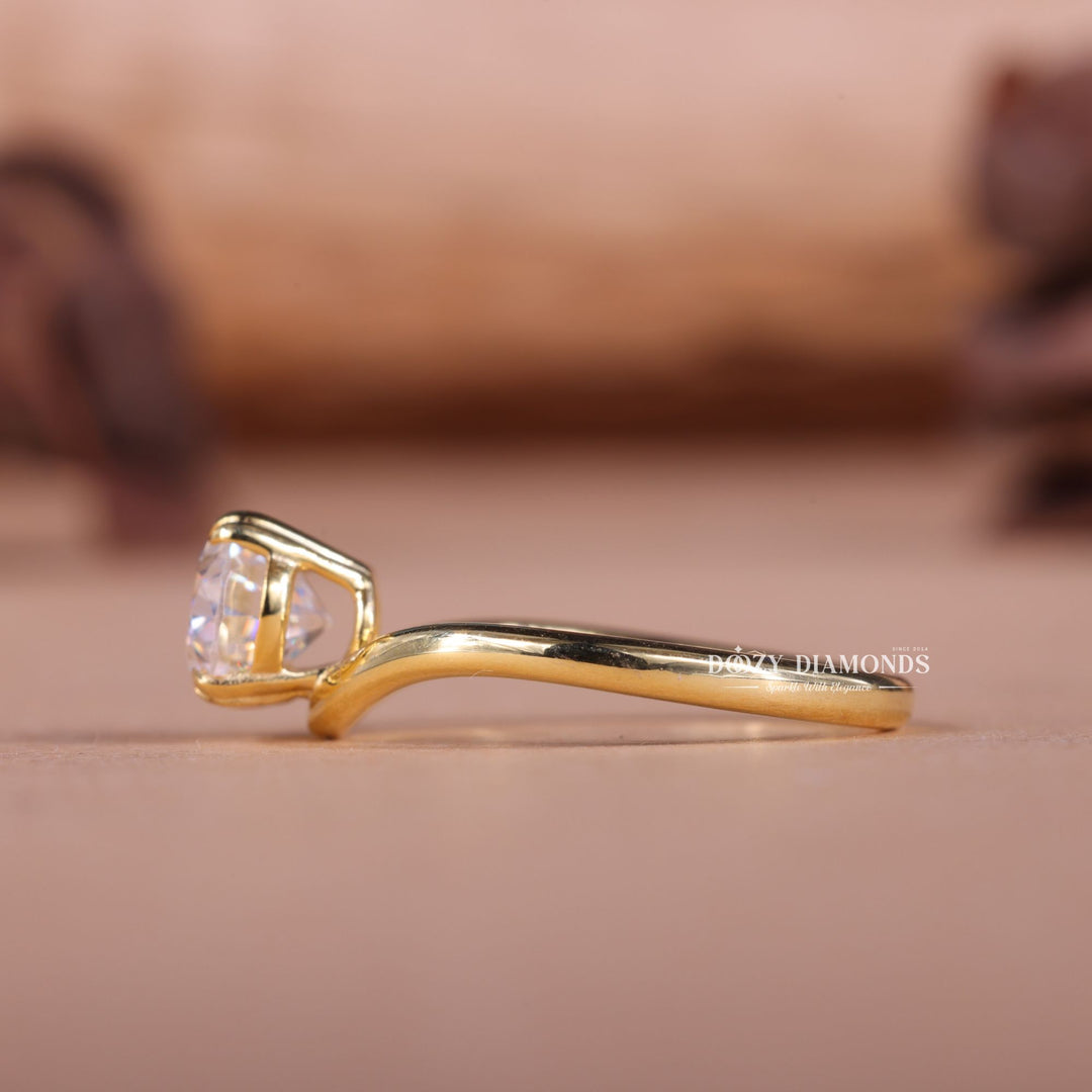 2.0CT-3.0CT East West Oval E/VS1 Lab Created Diamond Wave Engagement Ring