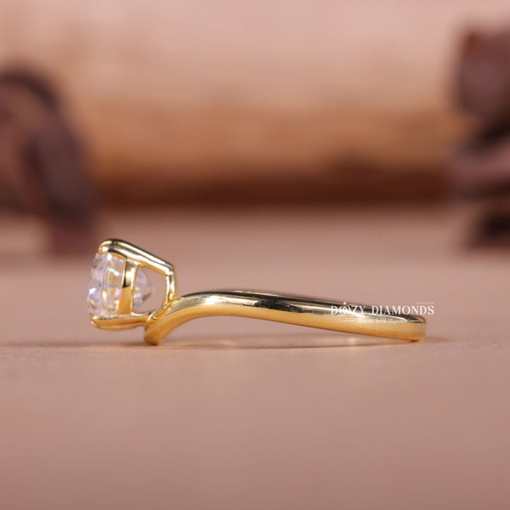 2.0CT-3.0CT East West Oval E/VS1 Lab Created Diamond Wave Engagement Ring