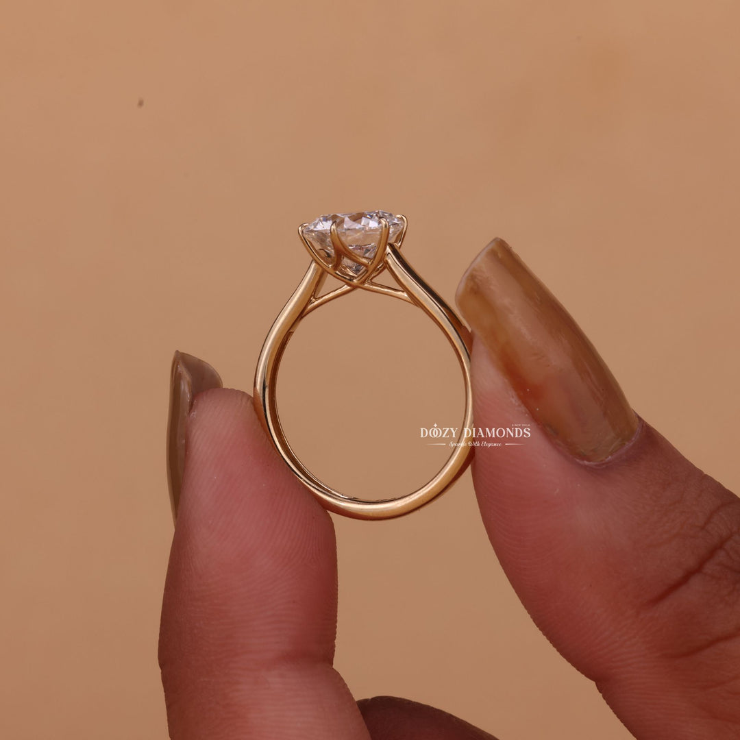 1.50CT-2.50CT Round Cut E/VS1 Lab Grown Diamond Solitaire Engagement Ring