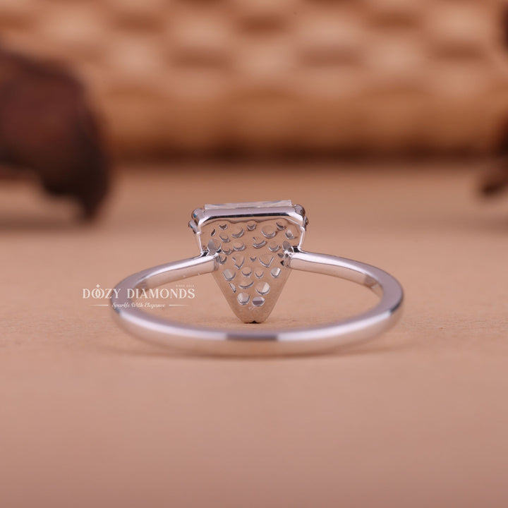 1.0CT-2.0CT Trillion F/VS1 Lab Created Diamond Solitaire Engagement Ring