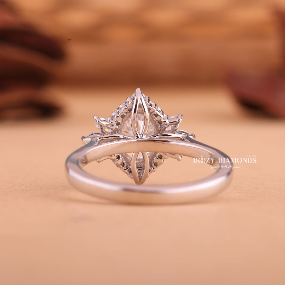 1.50CT-2.50CT Oval EF/VS1 Lab Grown Diamond Cluster Engagement Ring