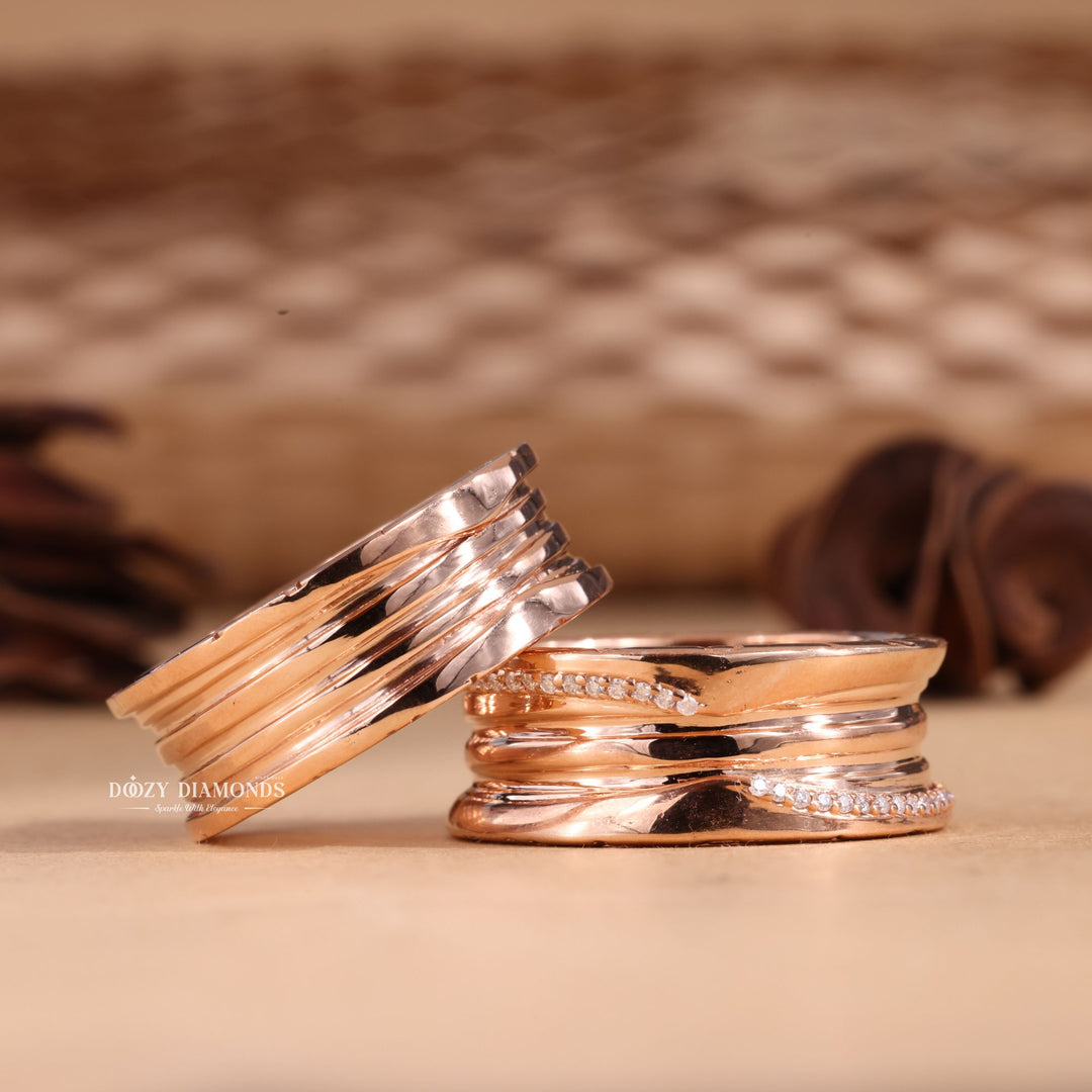 Round Cut Lab Grown Diamond EF/VVS Cigar Wedding Band for Her