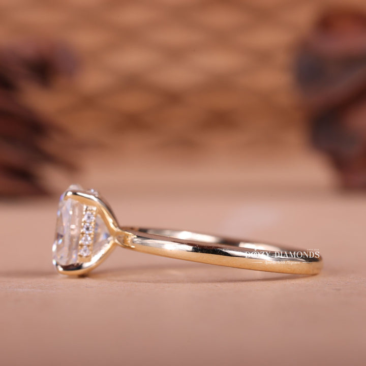 1.50CT-2.50CT Elongated Cushion E/VS1 Hidden Halo Lab Created Engagement Ring