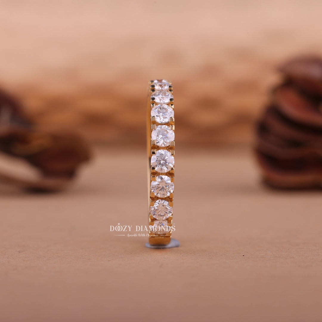 2.50mm Round EF/VVS Diamond Lab Grown Half Eternity Wedding Band