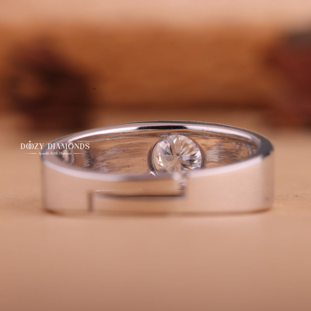 1.0CT Round Cut Lab Grown F/VS1 Diamond Men's Wedding Ring