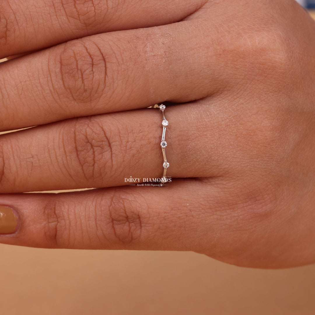Round Cut Lab Grown Diamond EF/VVS Eternity Wedding Band