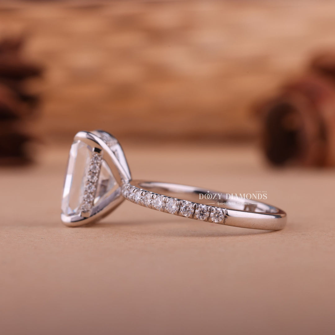 2.0CT-3.0CT Radiant F/VS1 Lab Grown Diamond Hidden Halo Engagement Ring