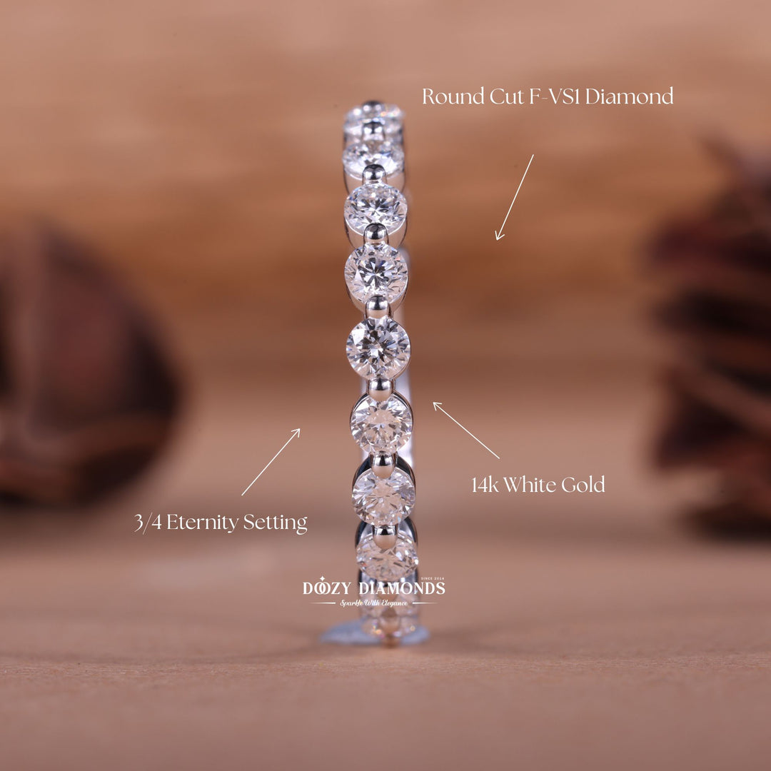 Round Lab Grown Diamond EF/VVS Floating Bubble Wedding Band