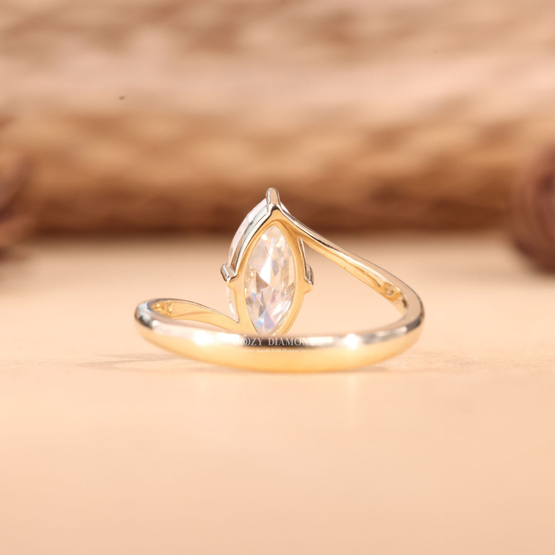 2.0CT-3.0CT Marquise Cut E/VS1 Lab Grown Diamond Bypass Engagement Ring