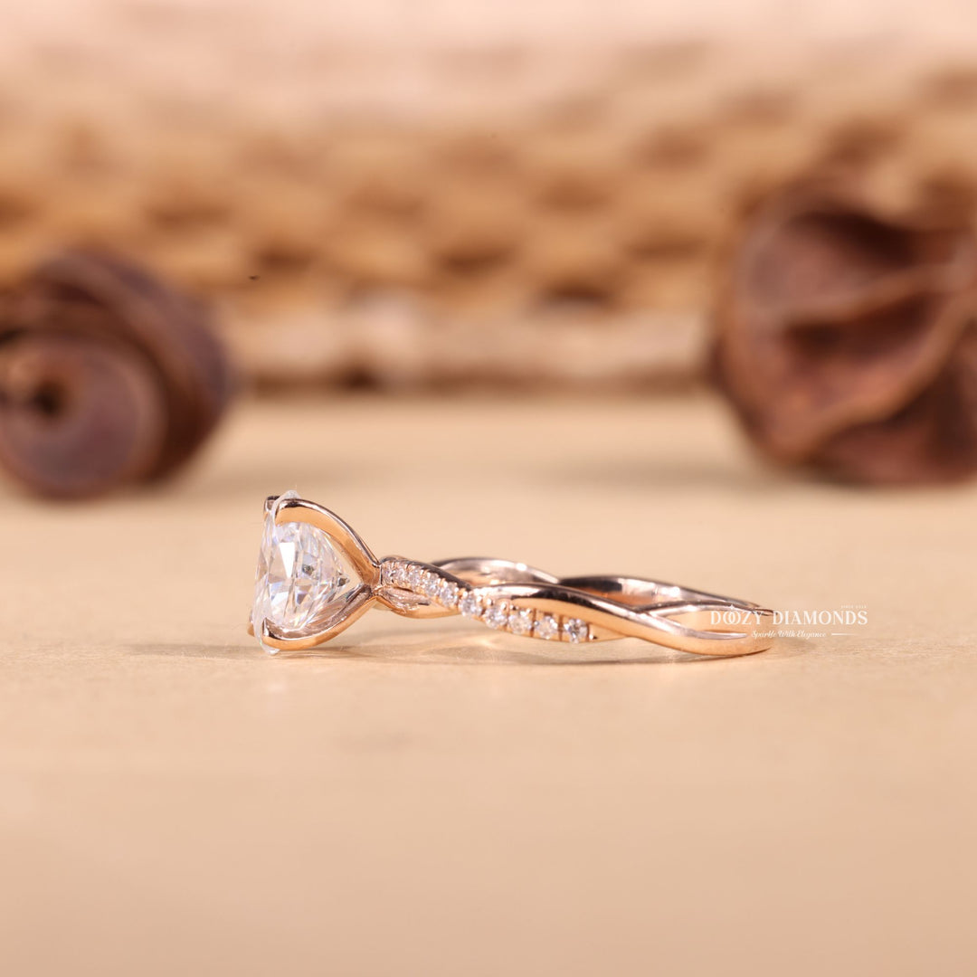 1.0CT-2.0CT Oval Cut F/VS1 Lab Grown Infinity Diamond Engagement Ring