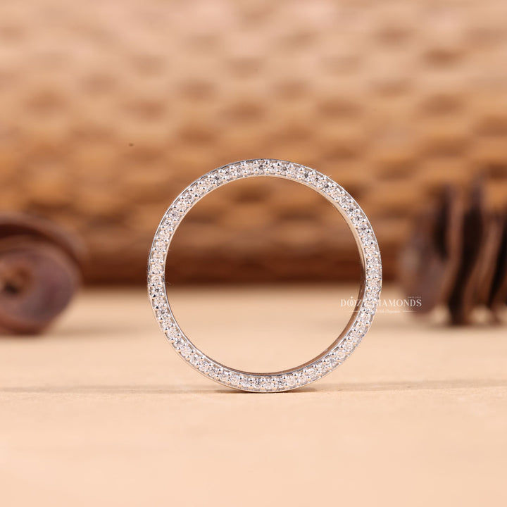 Round Cut Lab Grown Diamond EF/VVS Plain Gold Wedding Band