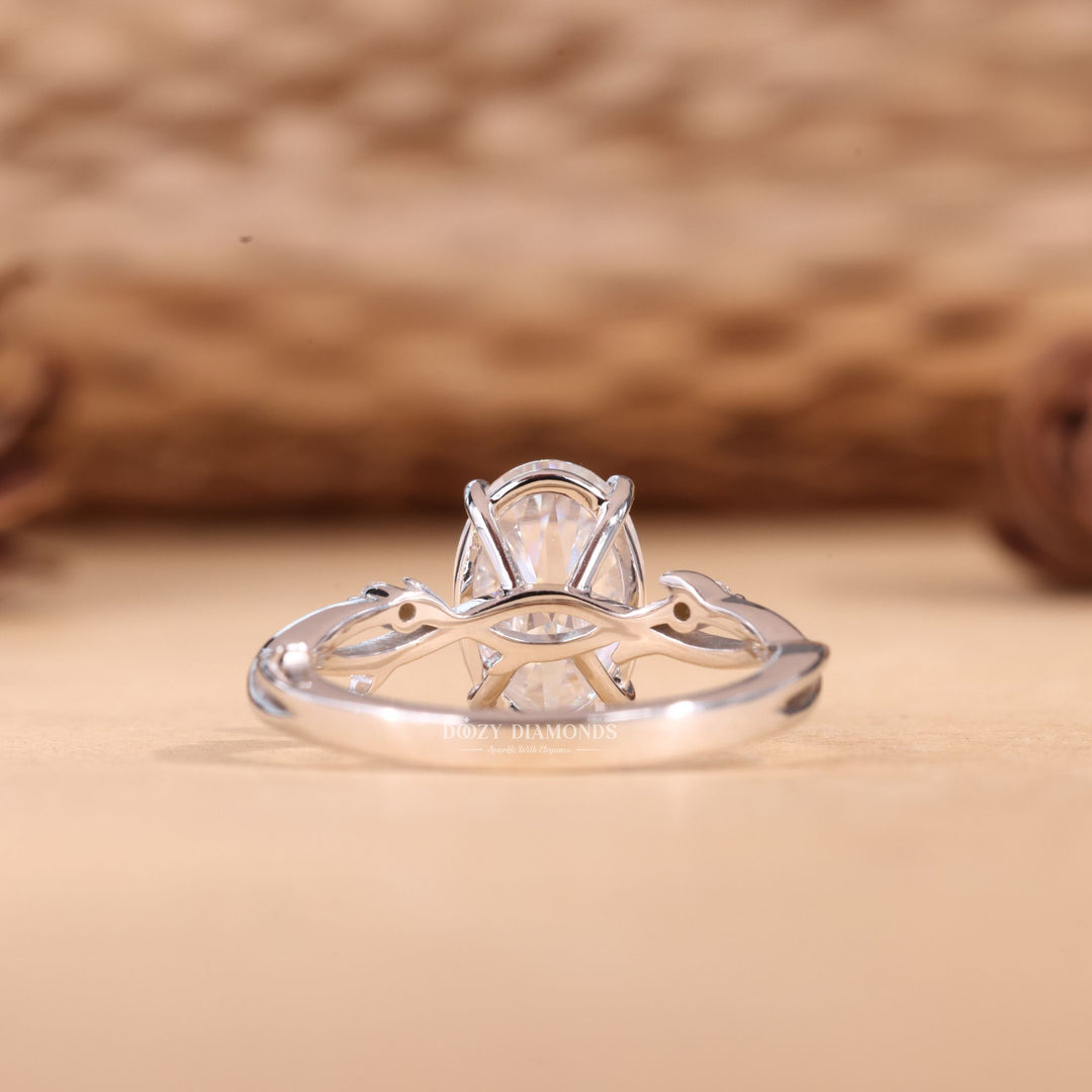2.50CT-3.50CT Oval Cut E/VS1 Lab Grown Diamond Nature Inspired Engagement Ring