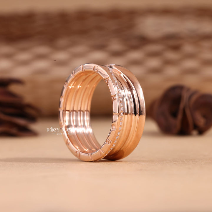 Round Cut Lab Grown Diamond EF/VVS Cigar Wedding Band for Her