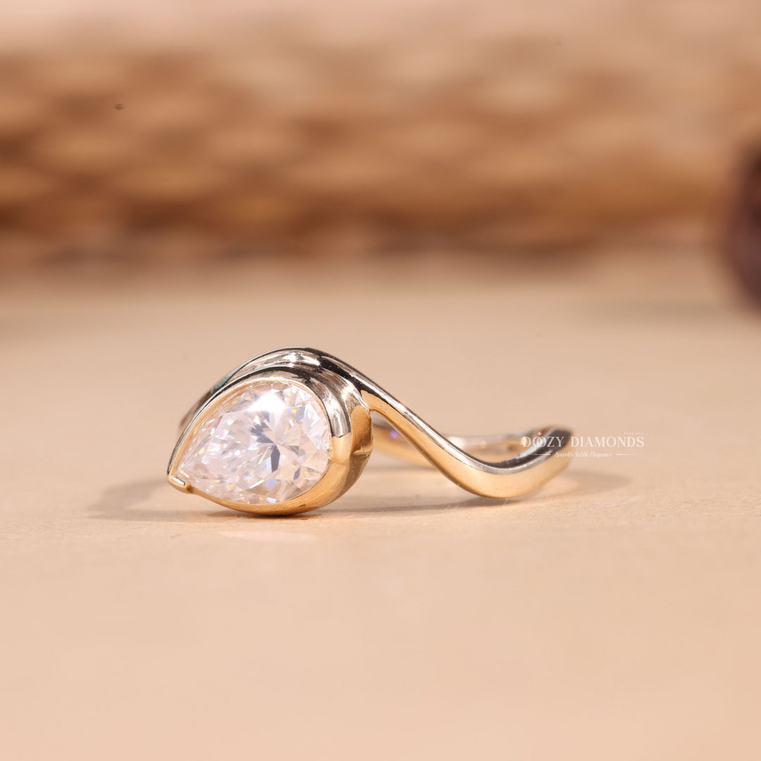 2.0CT-3.0CT Bezel Set Marquise F/VS2 Lab Grown Waves Diamond Engagement Ring