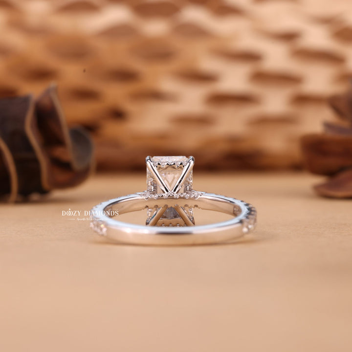 1.50CT-2.50CT Radiant Cut F/VS2 Lab Grown Diamond Hidden Halo Engagement Ring