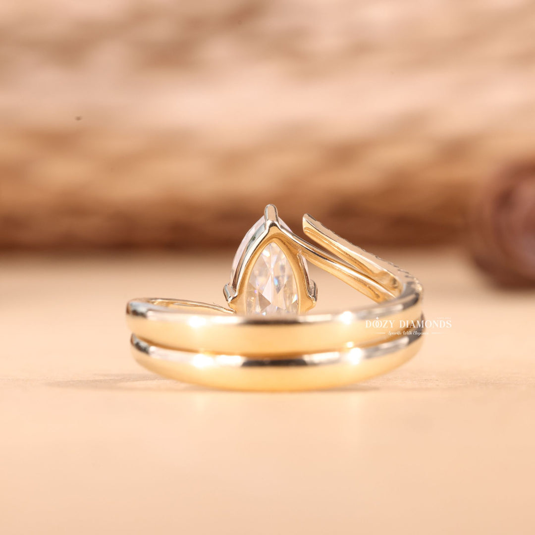 2.0CT Marquise Cut EF-VS2 Lab Grown Eve Diamond Ring with Eve Wedding Band