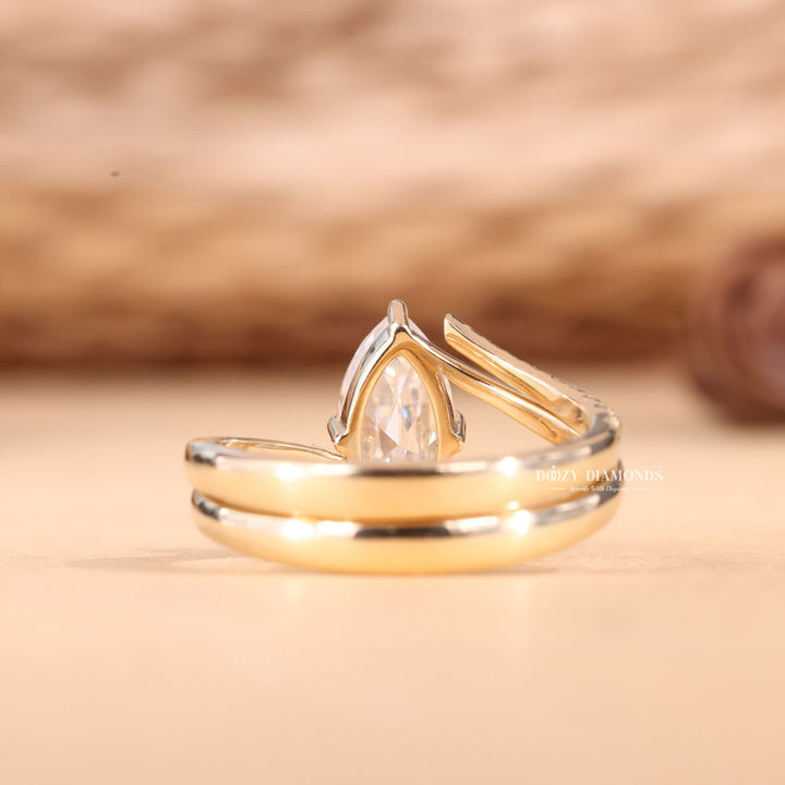 2.0CT Marquise Cut EF-VS2 Lab Grown Eve Diamond Ring with Eve Wedding Band