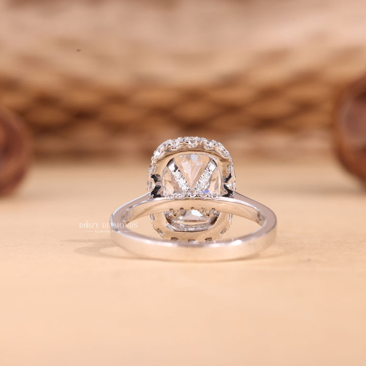 2.50CT-3.50CT Cushion Cut E/VS1 Lab Grown Double Halo Diamond Engagement Ring