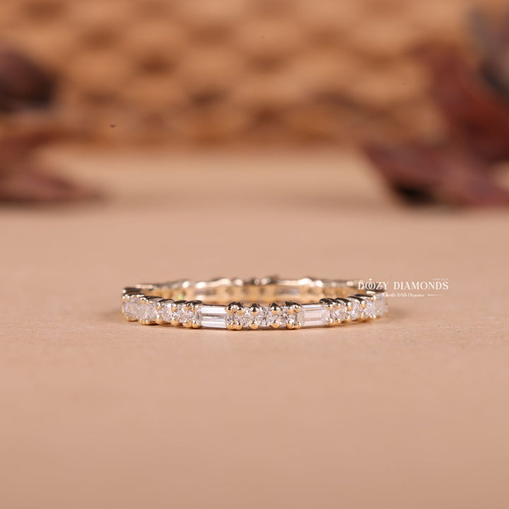 Round & Baguette Lab Grown Diamond EF/VVS Eternity Wedding Band