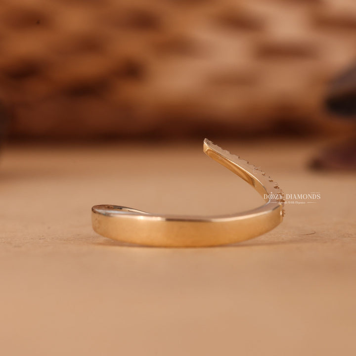 Round Cut Lab Grown Diamond EF/VVS Open Wedding Band