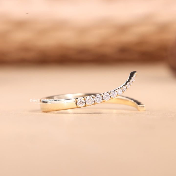 Round Cut Lab Grown Diamond EF/VVS Open Wedding Band