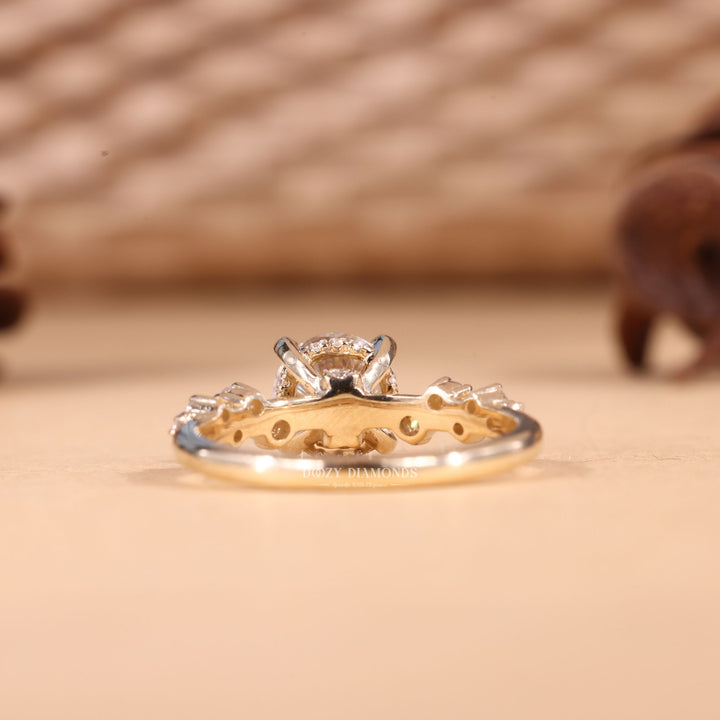 1.0CT-2.0CT Round Cut F/VS2 Lab Grown Diamond Cluster Engagement Ring