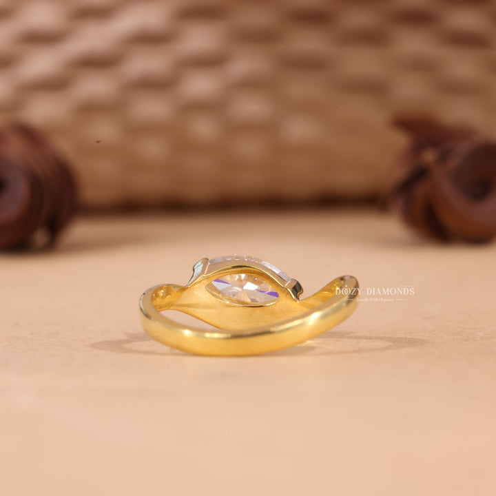 1.50CT-2.50CT Marquise Cut F/VS1 Lab Grown Diamond Wave Engagement Ring