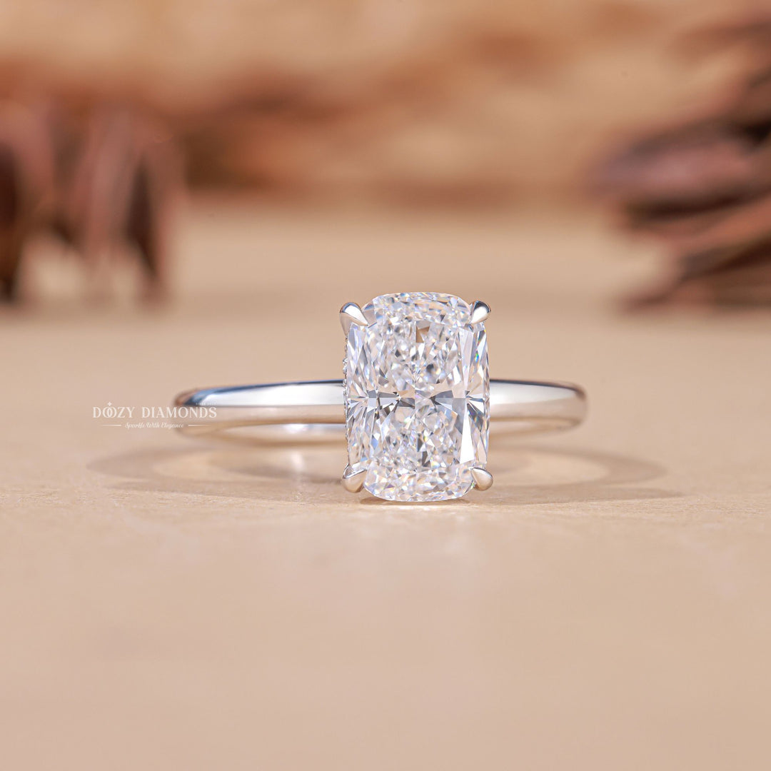 1.50CT - 2.50CT Cushion F/VS1 Lab Grown Diamond Hidden Halo Engagement Ring - Doozy Diamonds