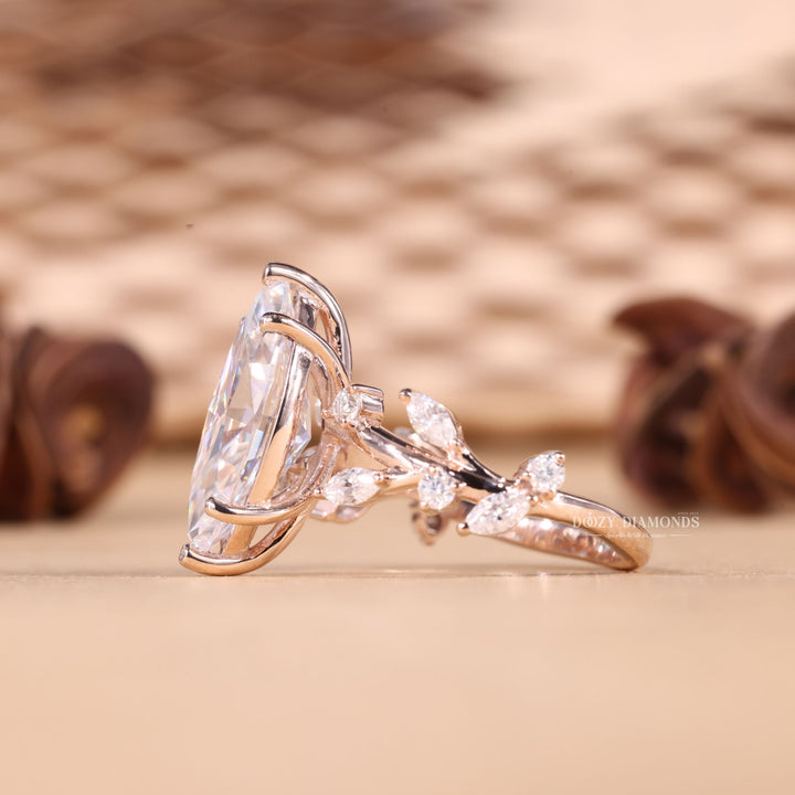 2.0CT-3.0CT Marquise Cut F/VS1 Lab Grown Diamond Nature Inspired Engagement Ring