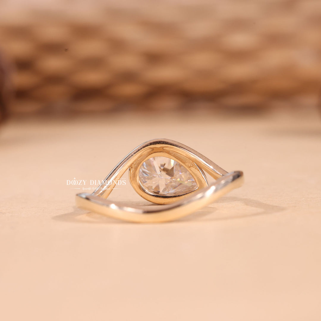 2.0CT-3.0CT Bezel Set Marquise F/VS2 Lab Grown Waves Diamond Engagement Ring