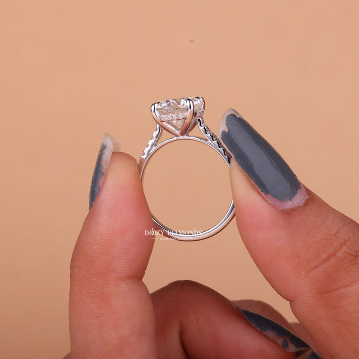 2.0CT-3.0CT Round F/VS1 Lab Grown Diamond Hidden Halo Engagement Ring
