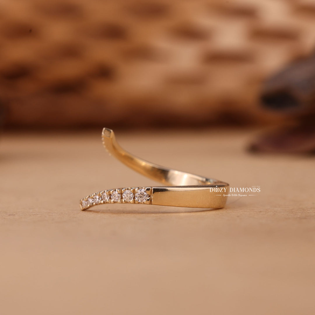 Round Cut Lab Grown Diamond EF/VVS Open Wedding Band