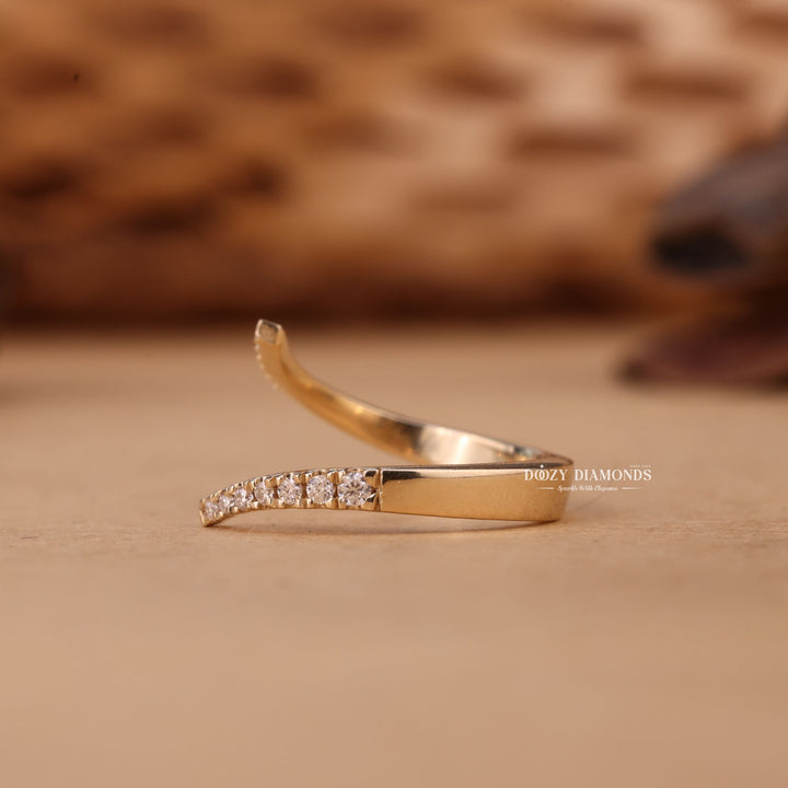 Round Cut Lab Grown Diamond EF/VVS Open Wedding Band