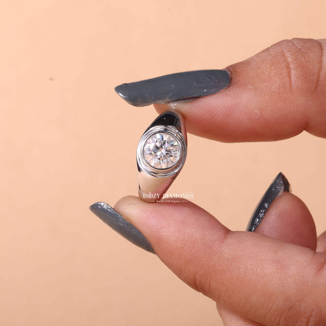 1.0CT-2.0CT Round Cut E/VS1 Lab Grown Diamond Dome Engagement Ring