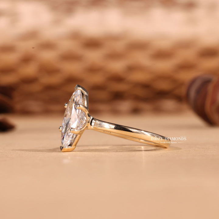 2.0CT-3.0CT Marquise Cut F/VS2 Lab Grown Diamond Solitaire Engagement Ring