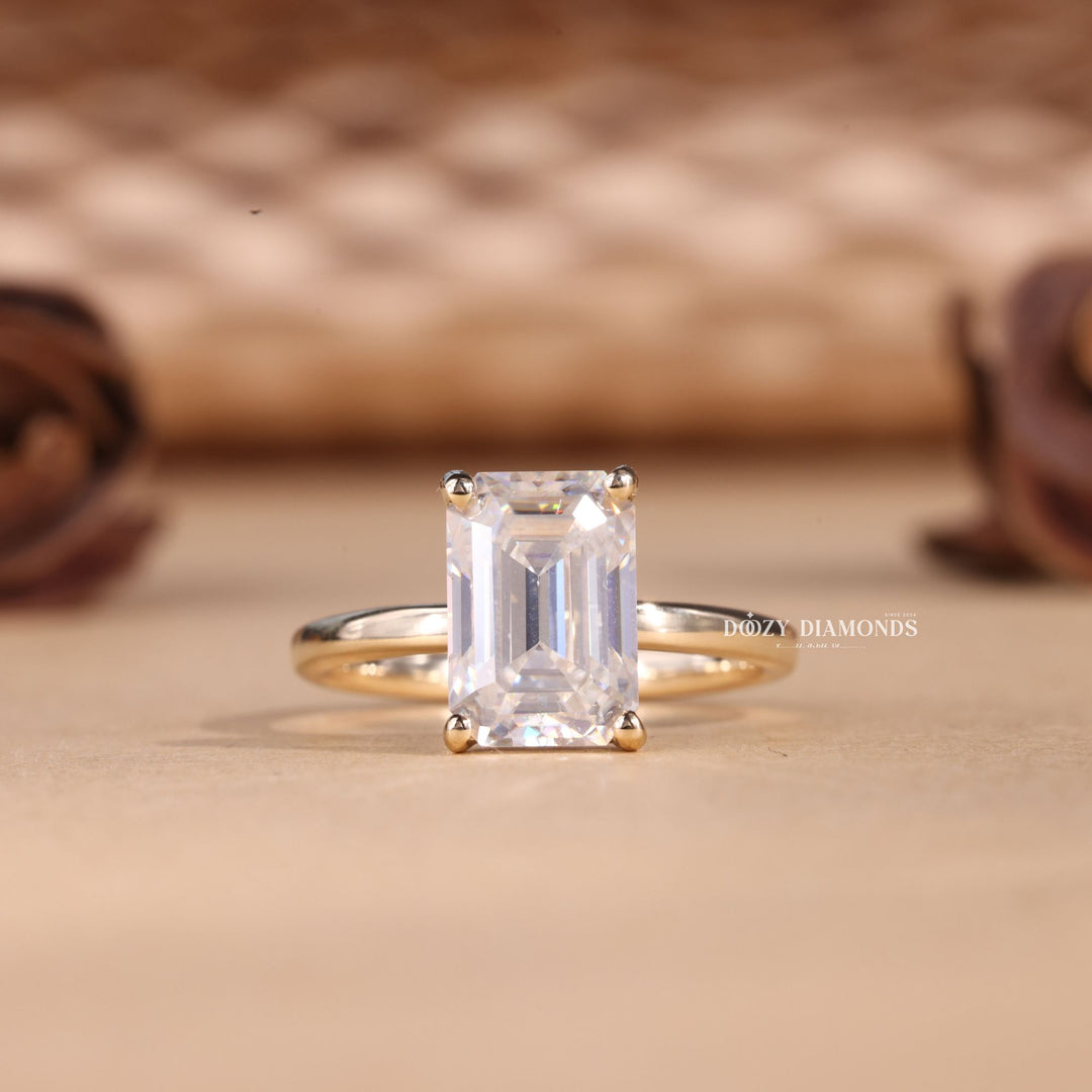 2.0CT-3.0CT Emerald Cut E/VS1 Lab Grown Solitaire Diamond Engagement Ring