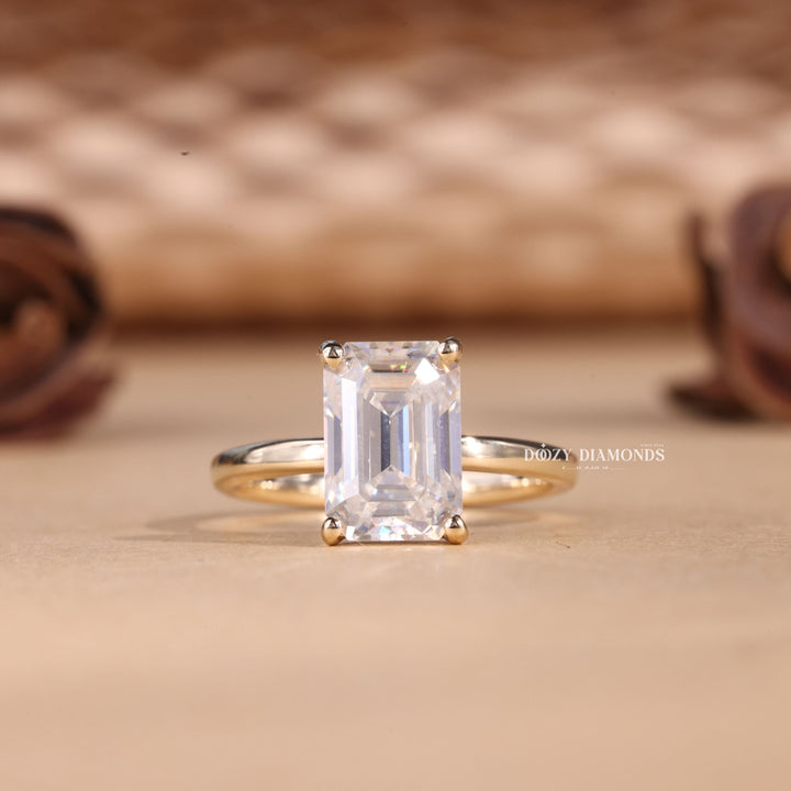 2.0CT-3.0CT Emerald Cut E/VS1 Lab Grown Solitaire Diamond Engagement Ring